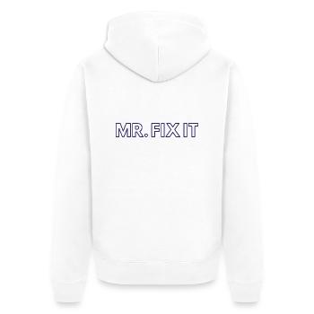 Mr Fix it - Unisex Premium Organic Zip Hoodie - white - Back - Thijin (182cm)