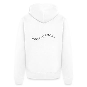 Inner Harmony - Unisex Premium Organic Zip Hoodie - white - Back - Thijin (182cm)