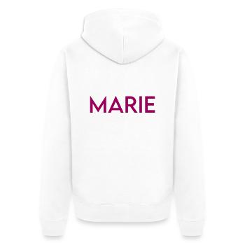 Marie Prénom Cadeau - Veste à capuche bio Premium Unisexe - blanc - Dos - Thijin (182cm)
