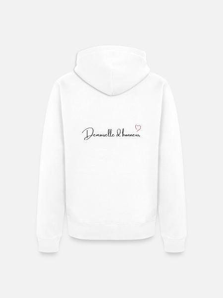 Rotes Herz Brautjungfer - Unisex Premium Bio Zip Hoodie - Weiß