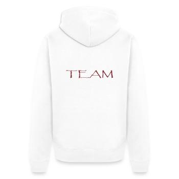 Team - Unisex Premium Organic Zip Hoodie - white - Back - Thijin (182cm)