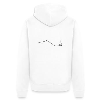 wanderwoman - Unisex Premium Bio Zip Hoodie - Weiß - Hinten - Thijin (182cm)