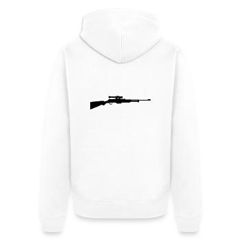 Gewehr - Unisex Premium Bio Zip Hoodie - Weiß - Hinten - Thijin (182cm)