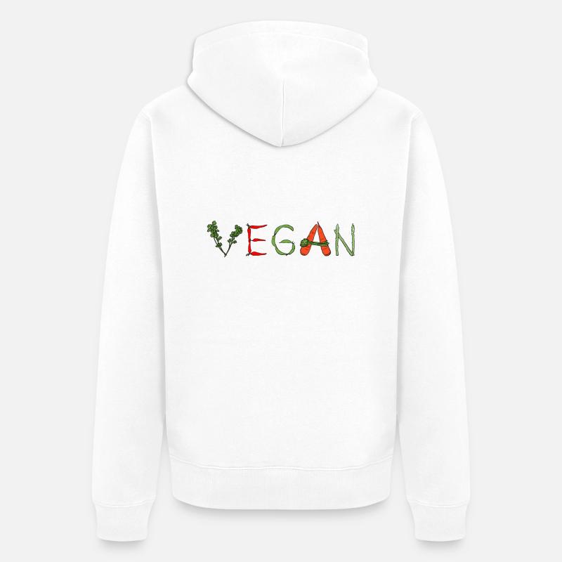 Design pour végétalien - Veste à capuche bio Premium Unisexe - blanc