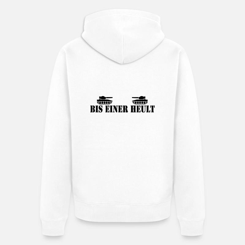 bis einer heult - Unisex Premium Bio Zip Hoodie - Weiß