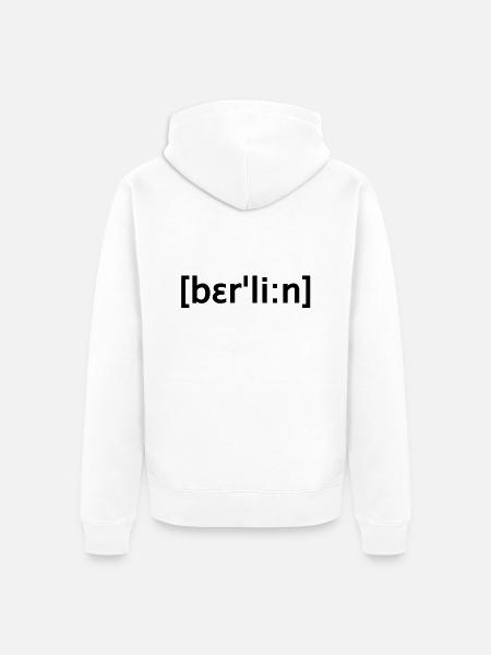 berlin lautschrift - Unisex Premium Bio Zip Hoodie - Weiß