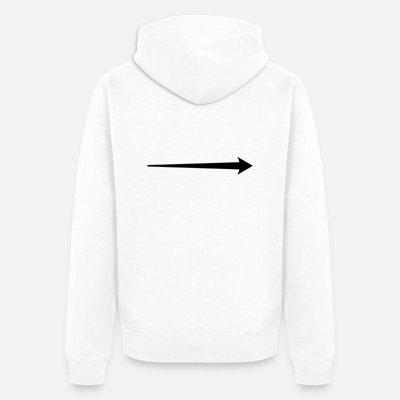 Motif de la flèche - Veste à capuche bio Premium Unisexe - blanc