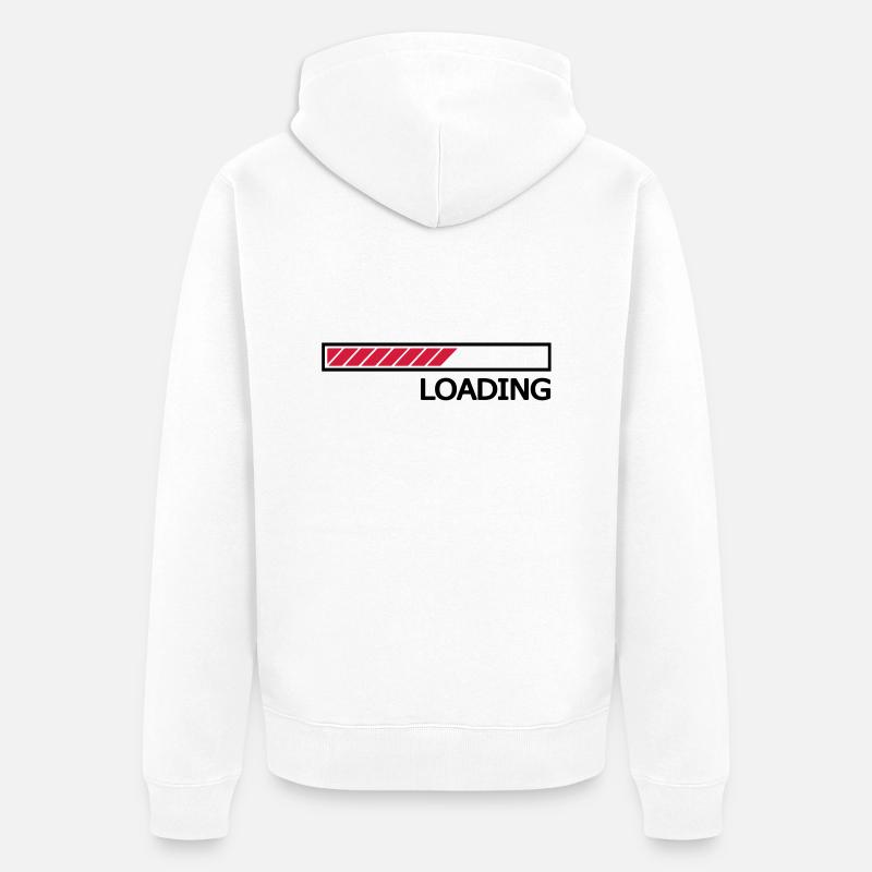 Loading Ladebalken Loading Bar - Unisex Premium Bio Zip Hoodie - Weiß