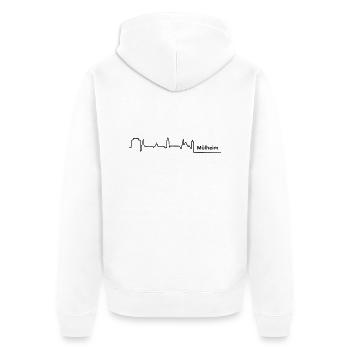 muelheim skyline - Unisex Premium Bio Zip Hoodie - Weiß - Hinten - Thijin (182cm)