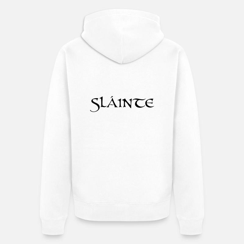 Slainte texte de - Veste à capuche bio Premium Unisexe - blanc
