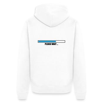 balken please weit loading ladebalken runterladen - Unisex Premium Bio Zip Hoodie - Weiß - Hinten - Thijin (182cm)
