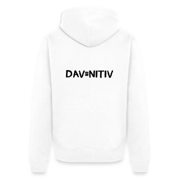 davenitiv - Unisex Premium Organic Zip Hoodie - white - Back - Thijin (182cm)