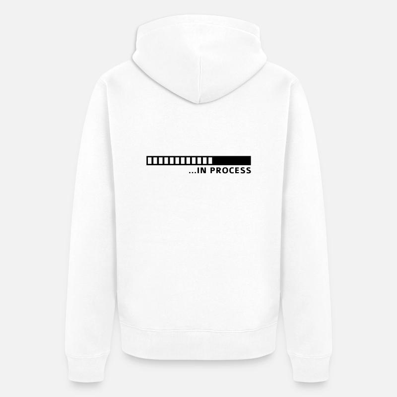 in_process__f1 - Unisex Premium Bio Zip Hoodie - Weiß