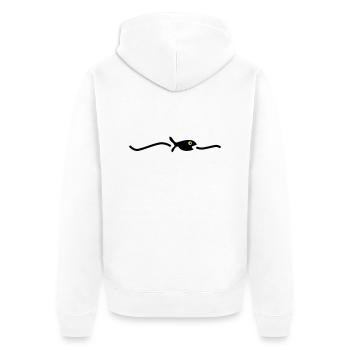schwimmender Fisch - Unisex Premium Bio Zip Hoodie - Weiß - Hinten - Thijin (182cm)