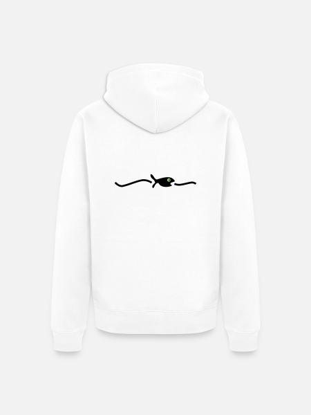 floating fish - Unisex Premium Organic Zip Hoodie - white