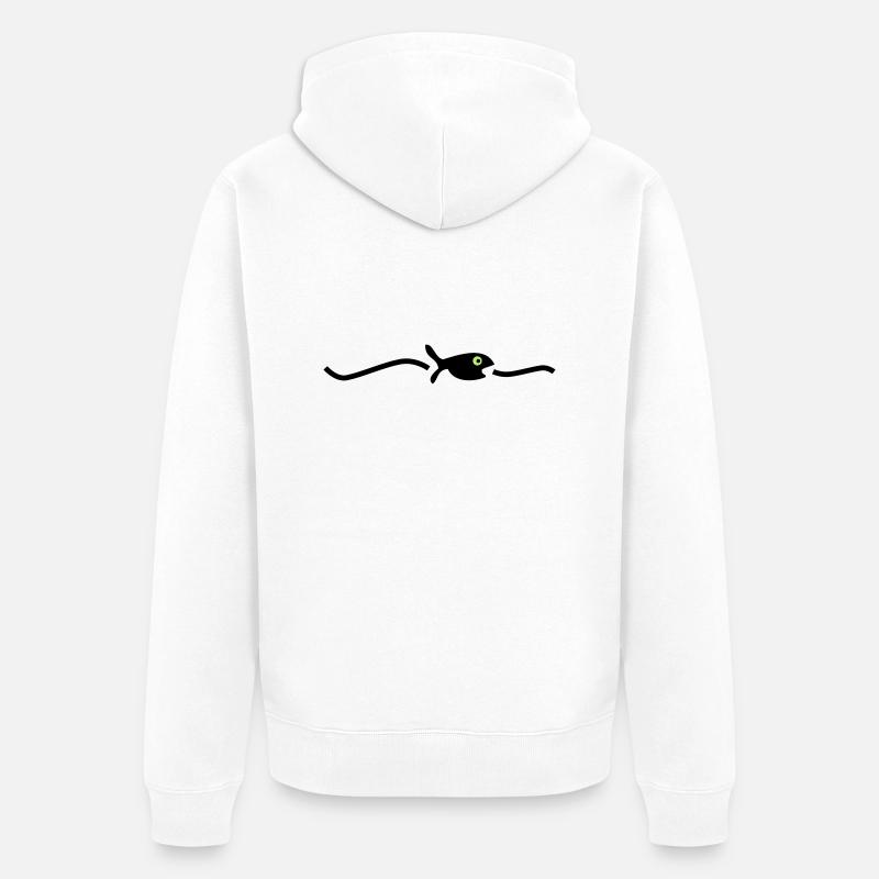 floating fish - Unisex Premium Organic Zip Hoodie - white