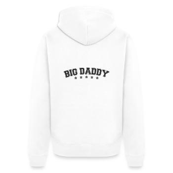 Logo Vatertag Big Daddy Held Papa Vater - Unisex Premium Bio Zip Hoodie - Weiß - Hinten - Thijin (182cm)