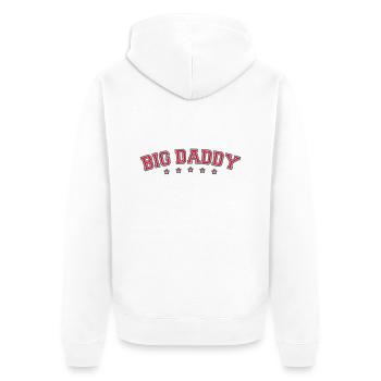 Logo Vatertag Big Daddy Held Papa Vater - Unisex Premium Bio Zip Hoodie - Weiß - Hinten - Thijin (182cm)