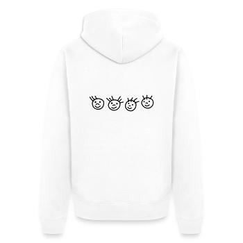 4 stick figure faces - Unisex Premium Organic Zip Hoodie - white - Back - Thijin (182cm)