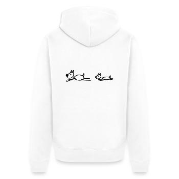 Hundeschule - Hundesport - Unisex Premium Bio Zip Hoodie - Weiß - Hinten - Thijin (182cm)