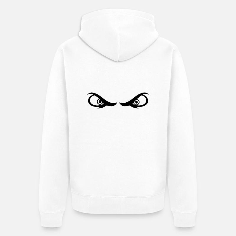 Augen gefährlich - Unisex Premium Bio Zip Hoodie - Weiß