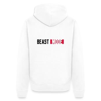 logo monster mode on schalter beast button switch - Unisex Premium Bio Zip Hoodie - Weiß - Hinten - Thijin (182cm)
