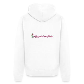 Hauswirtschafterin Blumen Ornament - Unisex Premium Bio Zip Hoodie - Weiß - Hinten - Thijin (182cm)