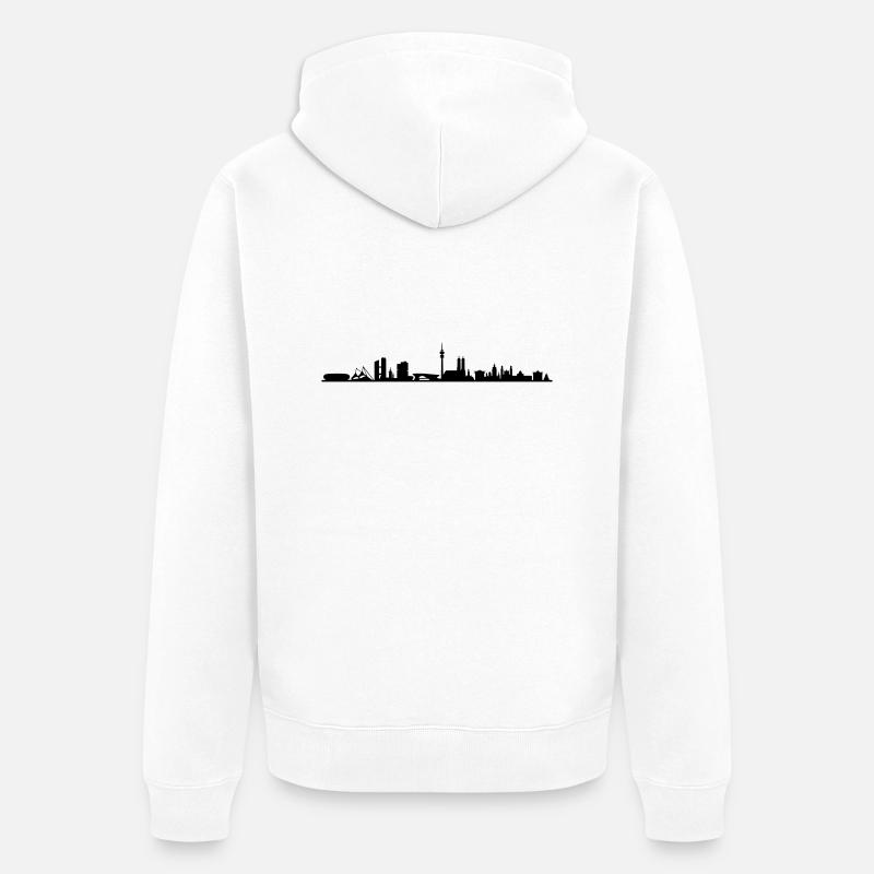 Skyline - München - Unisex Premium Bio Zip Hoodie - Weiß