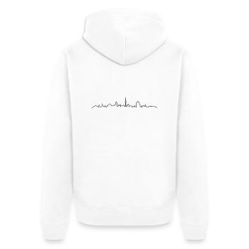 Skyline - Stuttgart - Unisex Premium Bio Zip Hoodie - Weiß - Hinten - Thijin (182cm)