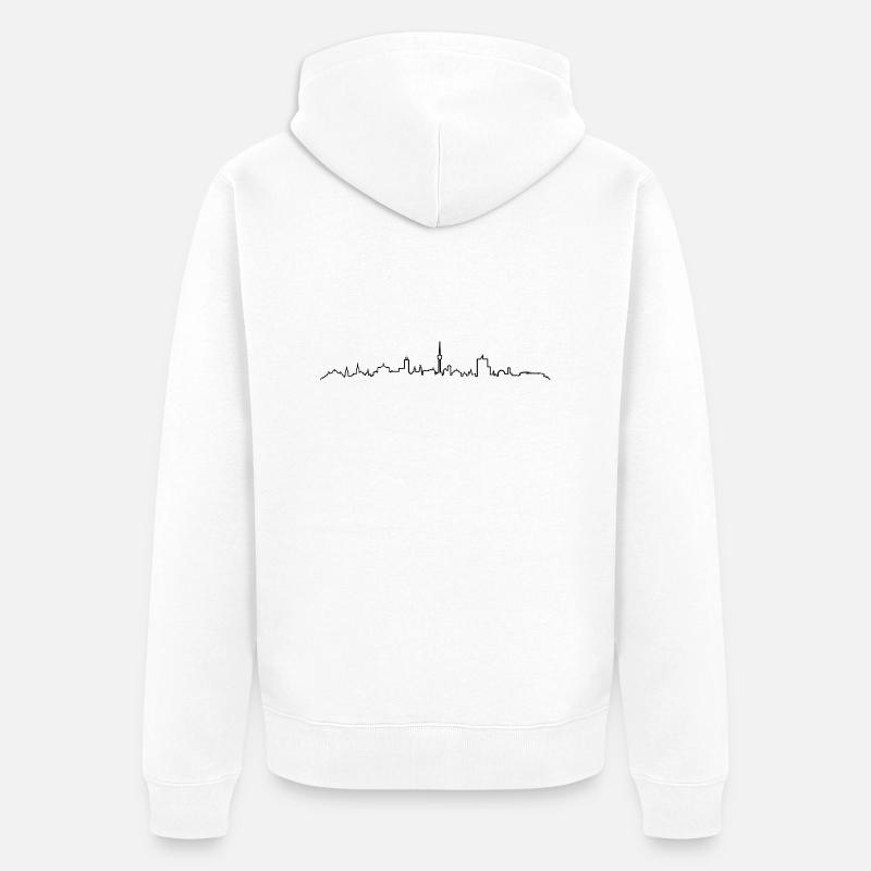 Skyline - Stuttgart - Unisex Premium Bio Zip Hoodie - Weiß