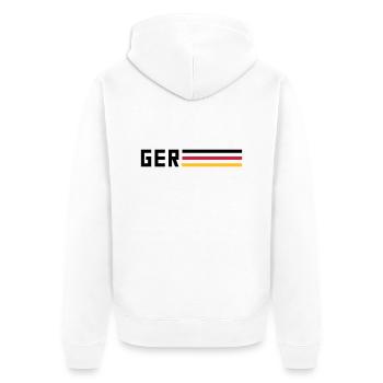 GER flag logo team team Germany sport - Unisex Premium Organic Zip Hoodie - white - Back - Thijin (182cm)
