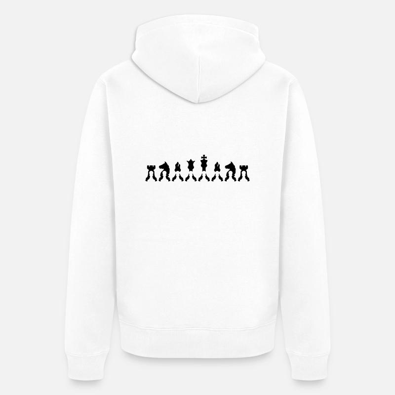 Bauer Figures Échecs - Veste à capuche bio Premium Unisexe - blanc