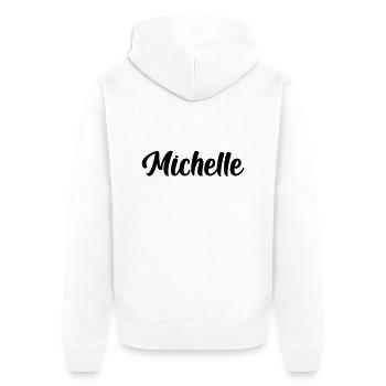 Michelle - Unisex Premium Bio Zip Hoodie - Weiß - Hinten - Thijin (182cm)