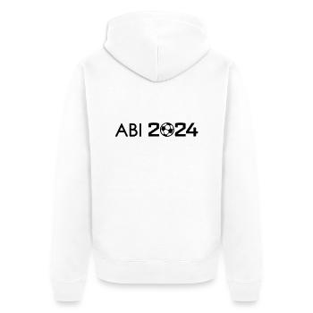 Fußball Abi 2024 Abitur Motto - Unisex Premium Bio Zip Hoodie - Weiß - Hinten - Thijin (182cm)