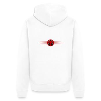 Headphones Music - Unisex Premium Organic Zip Hoodie - white - Back - Thijin (182cm)
