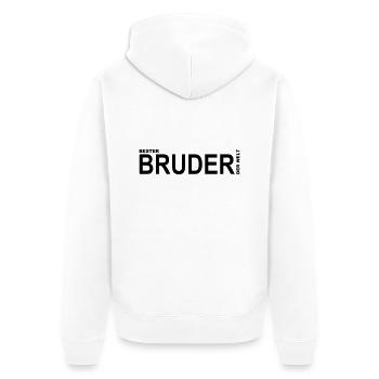 Bester BRUDER der Welt - Unisex Premium Bio Zip Hoodie - Weiß - Hinten - Thijin (182cm)