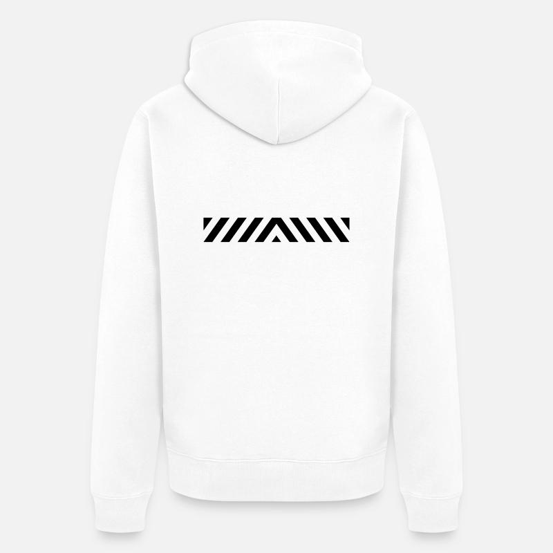 Warning 1 Warnbalken - Unisex Premium Bio Zip Hoodie - Weiß