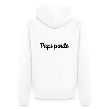 Papi poule - Veste à capuche bio Premium Unisexe - blanc - Dos - Thijin (182cm)