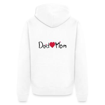 Maman de coeur de papa - Veste à capuche bio Premium Unisexe - blanc - Dos - Thijin (182cm)