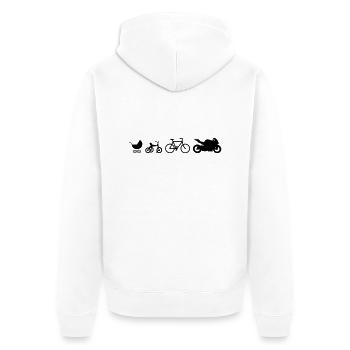 Baby to Biker Evolution - Unisex Premium Bio Zip Hoodie - Weiß - Hinten - Thijin (182cm)
