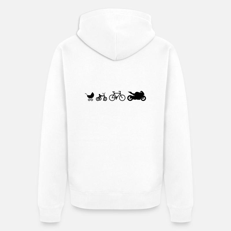 Baby to Biker Evolution - Unisex Premium Bio Zip Hoodie - Weiß