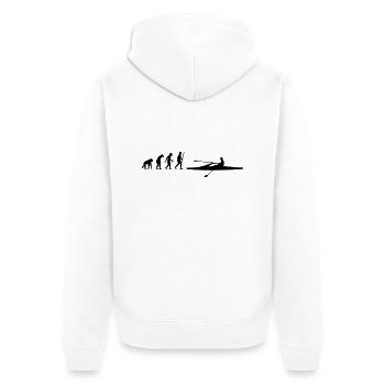 Rower Evolution - Unisex Premium Organic Zip Hoodie - white - Back - Thijin (182cm)