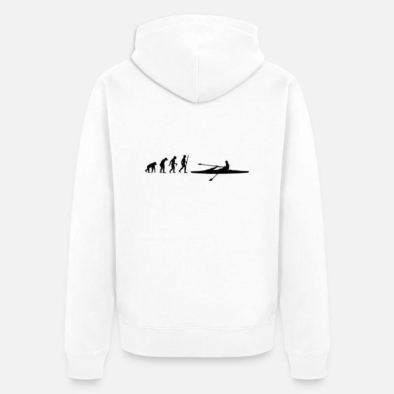 Évolution de l'aviron - Veste à capuche bio Premium Unisexe - blanc