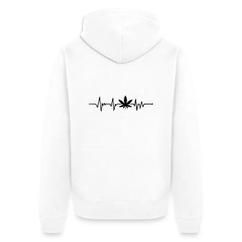 Cannabis - Unisex Premium Bio Zip Hoodie - Weiß - Hinten - Thijin (182cm)