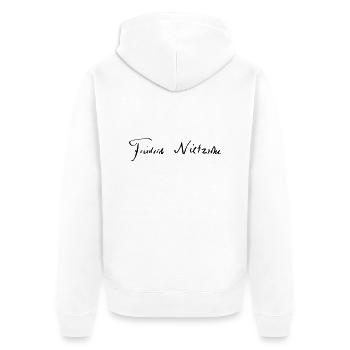 Friedrich Nietzsche - Unisex Premium Organic Zip Hoodie - white - Back - Thijin (182cm)