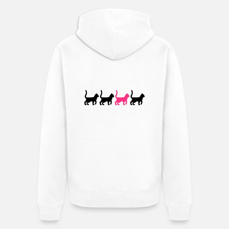 Chat - Veste à capuche bio Premium Unisexe - blanc