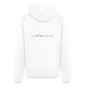 Skyline Dresden Linie - Unisex Premium Bio Zip Hoodie - Weiß - Hinten - Thijin (182cm)