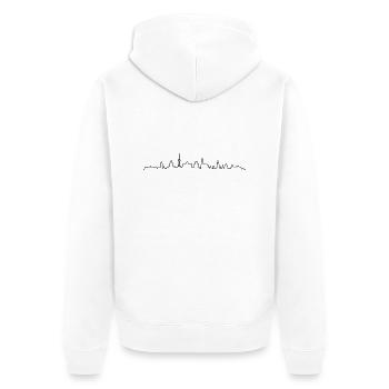 Skyline - Münster NRW - Unisex Premium Bio Zip Hoodie - Weiß - Hinten - Thijin (182cm)