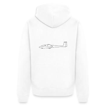 ASK21 - Unisex Premium Organic Zip Hoodie - white - Back - Thijin (182cm)