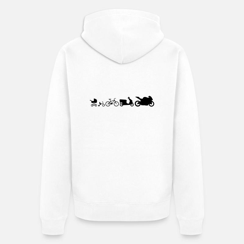 Motorrad Evolution em582 - Unisex Premium Bio Zip Hoodie - Weiß